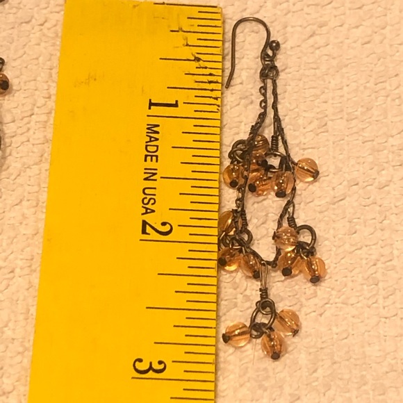 Antique Look Dangling Beaded Chain Hook Earrings - Picture 6 of 6